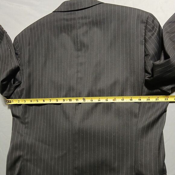 Ralph Lauren 42R Blazer Black Classic Retro Stripe Preppy Wool Sport Coat Jacket - Picture 7 of 11